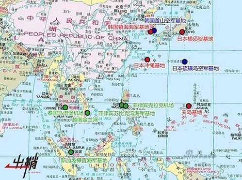 资料图:越南金兰湾基地及周边国家主要军事基地地理位置示意图.