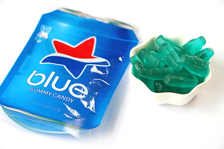 印尼进口零食恬恬思牌 蓝色可乐味软糖50g 糖果qq糖批发