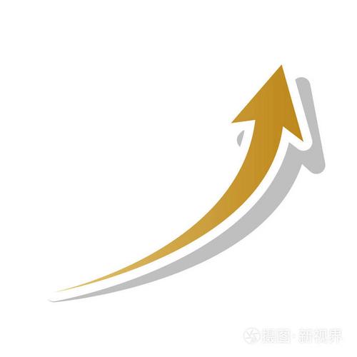增长的箭头标志向量金色渐变图标随以白色续用