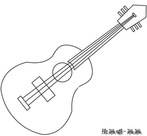 儿童简笔画吉他的画法