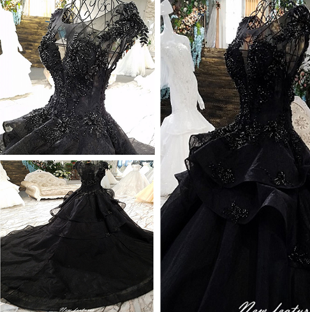 出租2020新款黑色黑天鹅婚纱森系超仙梦幻公主高腰显瘦蓬蓬裙礼服