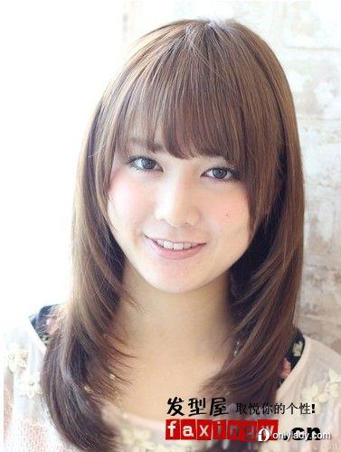 纯美可爱女生直发发型设计 娃娃脸型也适合