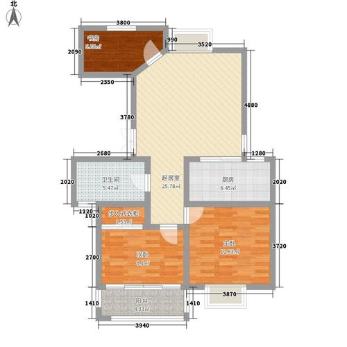 盛世名门3室0厅1卫1厨104.00㎡户型图