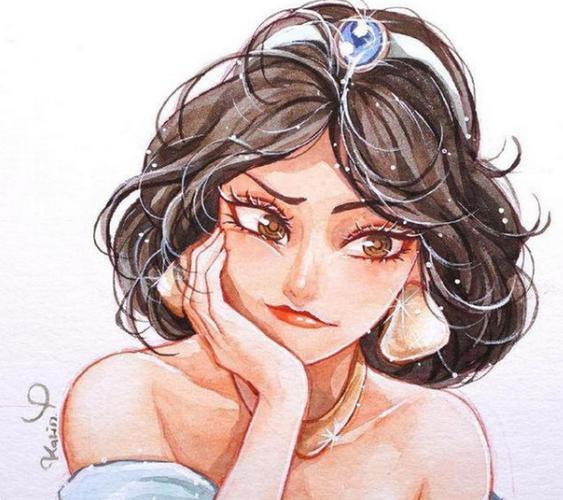 迪士尼公主的水彩画风各位公主各有千秋可爱的让人想要拥有