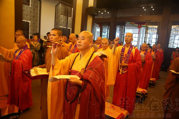 【高清图集】浙江温岭金山福慧寺举行念佛堂西方三圣佛像开光