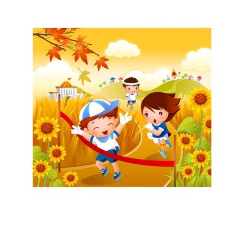 儿童跑步运动矢量素材 #采集大赛