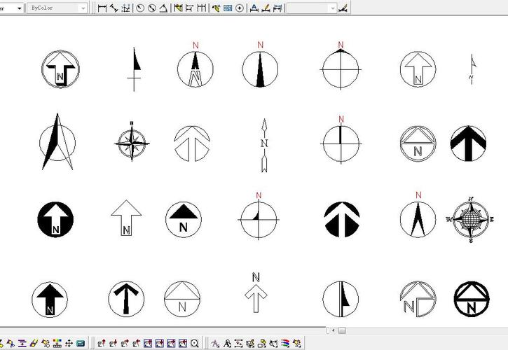 cad向北方向标如何绘制