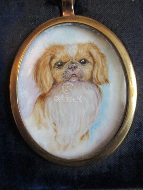 century british school - a portrait miniature of a pekineses