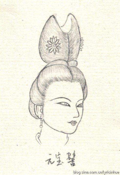 古代女子发型简笔画