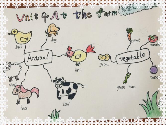 at the farm——定南四小四年级英语思维导图绘画