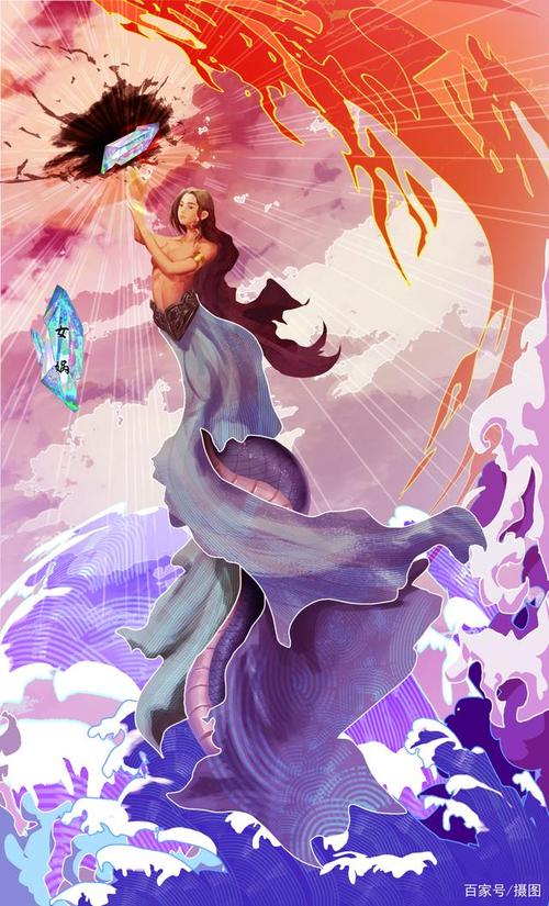 中国神话之女娲补天——图片版权by摄图网.