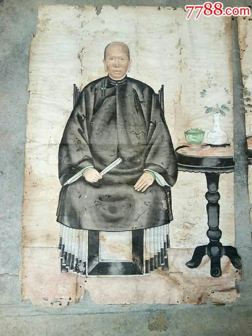 清代肖像画一对-au17499261-人物国画原作-加价-7788收藏__中国收藏