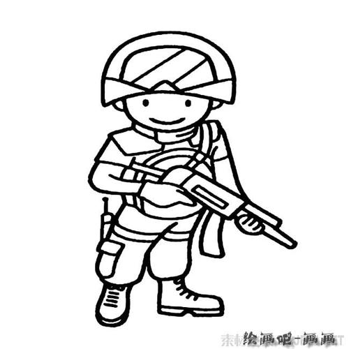 军人简笔画图片