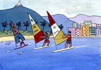 美丽的三亚简笔画