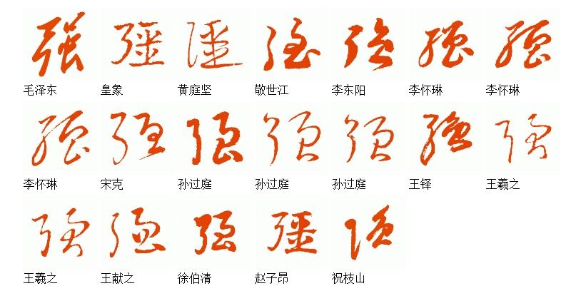 强字草书怎么写