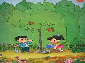 看图写话两个小孩植树