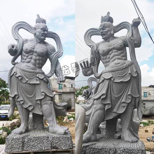 花岗岩雕刻哼哈二将石雕哼哈二将佛像加工厂家