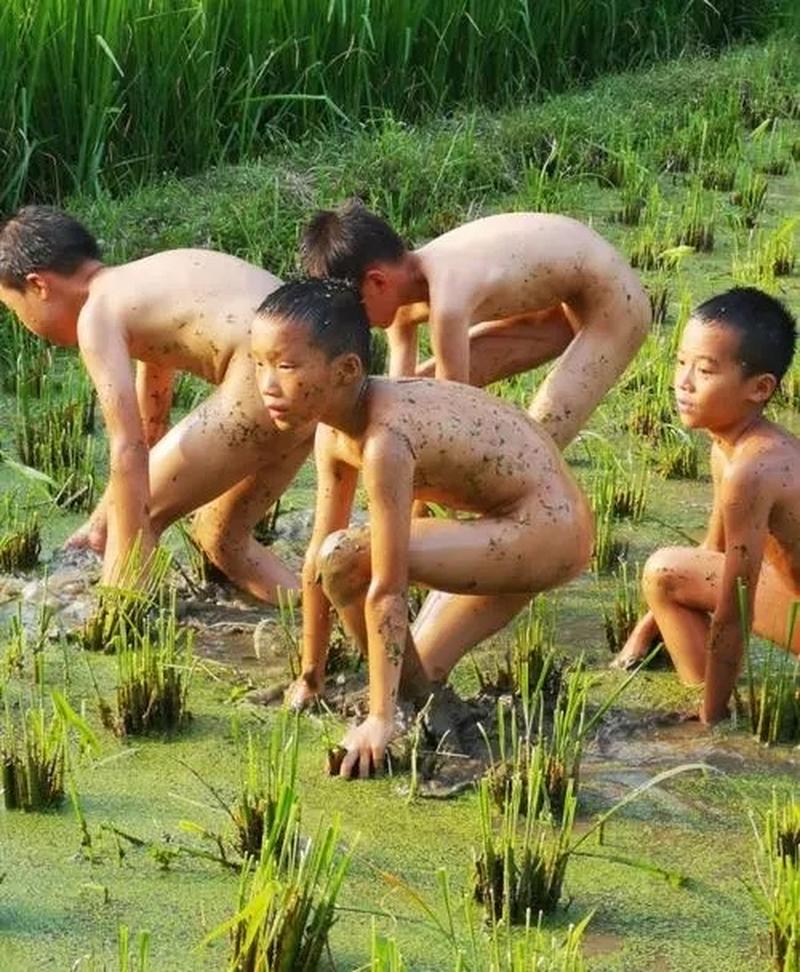 我们意外地看到了原生态小男孩的裸游和光屁股在田里捉鱼的天真自然的