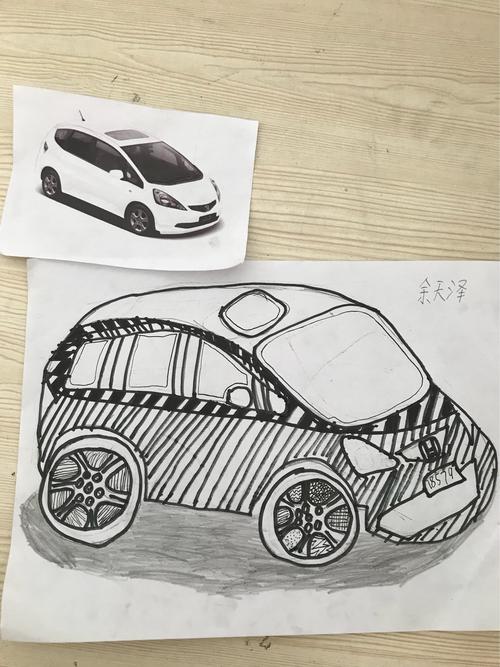 线描画《各式车》
