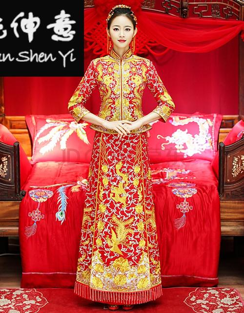 春季秀禾服婚礼服装凤冠霞帔结婚龙凤褂2020新款礼服中式婚纱女敬酒服
