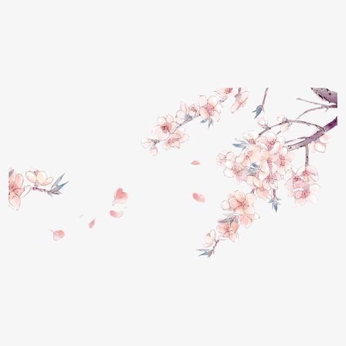 手绘清新落花花卉设计素材