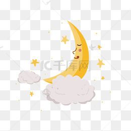 手绘睡眠日月亮插画