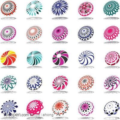 多款旋转logo图案矢量图