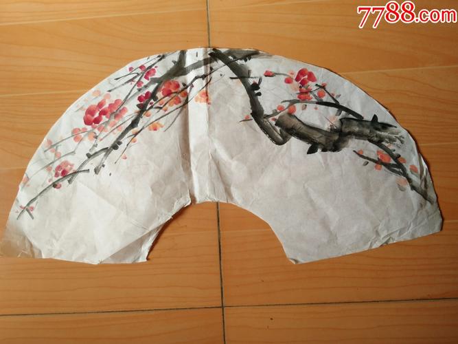 扇面画梅花