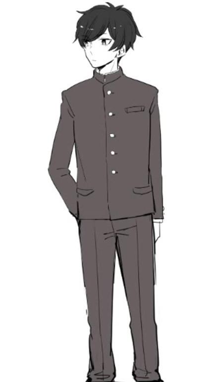 高中男生校服怎么画?二次元动漫男生校服的画法!
