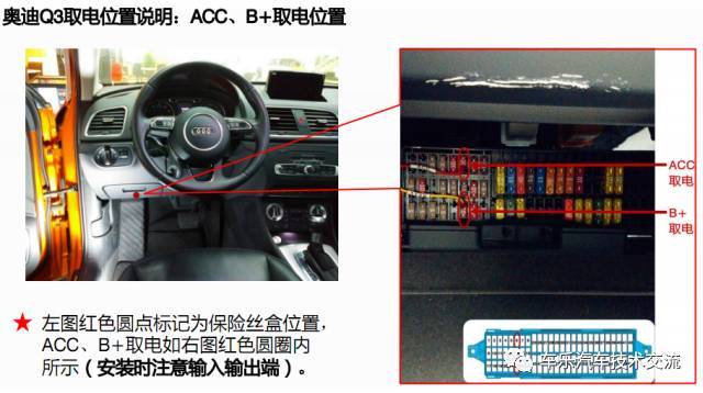 【技术贴】行车记录仪保险盒取电--奥迪a34567 q3,q5取电示意