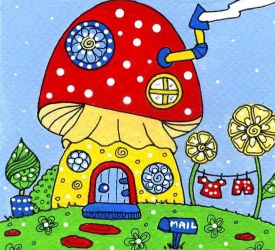 漂亮的蘑菇主题装饰画