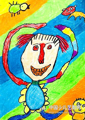 儿童画-我要上学去-《少儿画苑》第27届国际少儿书画