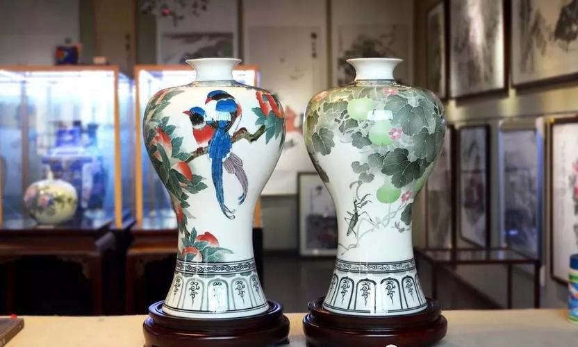 福禄具臻桃实延年*福寿双瓶,国家非物质文化遗产醴陵