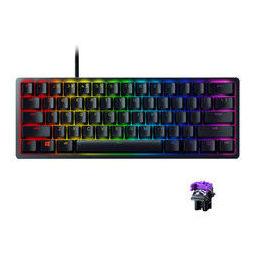 razer雷蛇猎魂光蛛迷你版61键有线机械键盘黑色雷蛇紫轴段落光轴rgb
