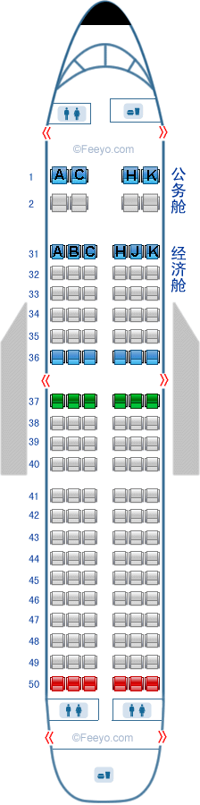 南航空客a319 经济舱的座位是abchjk,35-49,第一次坐飞机,想选a和k靠