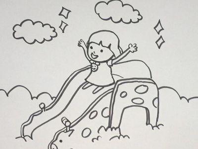 幼儿园简笔画大楼