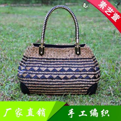 2017新款泰国藤草编织包 欧美风格旅游度假沙滩包 编织时尚单肩包