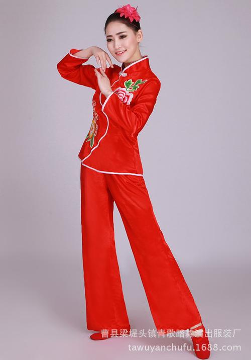 批发2017新款秧歌服扇子舞服装民族舞蹈服饰腰鼓舞广场舞服装