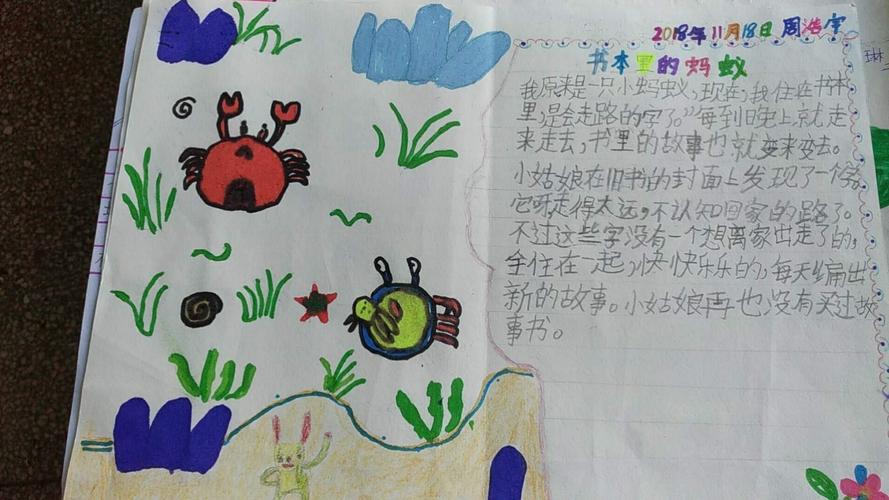 二年级三班经典阅读《书本里的蚂蚁》手抄报完成,每位