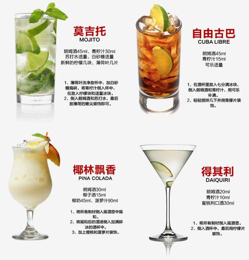 进口洋酒 龙舌兰 朗姆酒 伏特加 金酒 椰子酒鸡尾酒套装酒吧