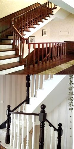 实木楼梯立柱扶手橡木大柱小柱定制实木护栏 栏杆大