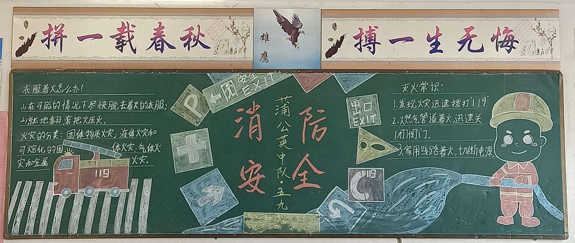119消防安全记心中黑板报消防安全黑板报图片大全