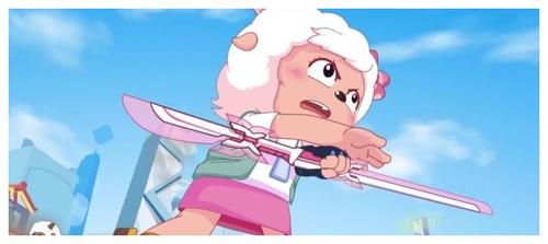 喜羊羊:未来美羊羊手持双刃,双刃可拼接在一起,花样繁多