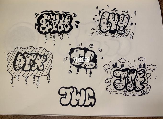 字母涂鸦|黑白涂鸦_涂鸦_白色系_涂鸦字母_文化_绘画