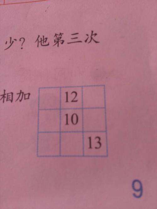 在空格里填数,使横着,竖着,斜着三个数相加的和都是30