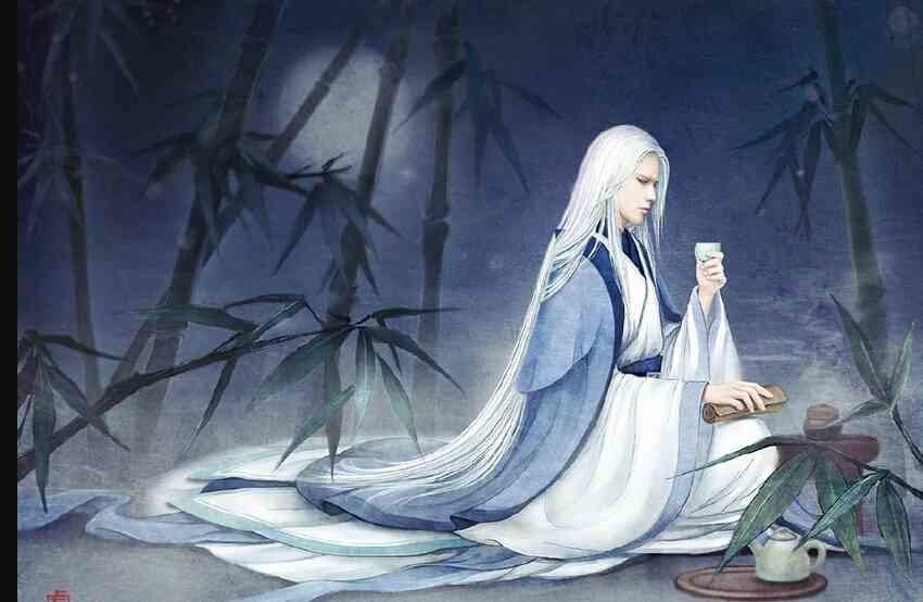 唯美!古风!白发美男子