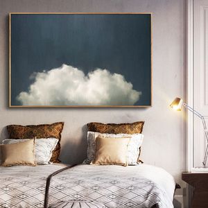 纯手绘油画大幅黑白抽象画轻奢云朵现代卧室沙发背景墙玄关装饰画