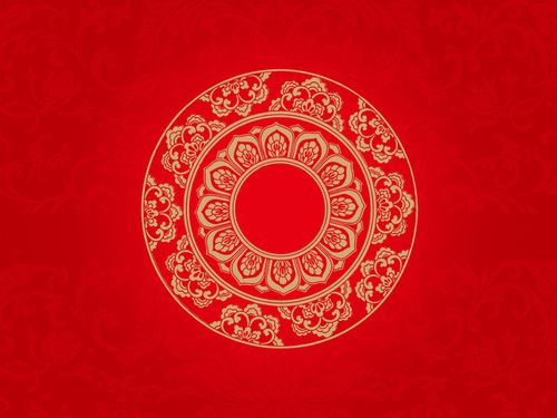 搜图中国提供独家原创红色质感花纹圆环海报背景