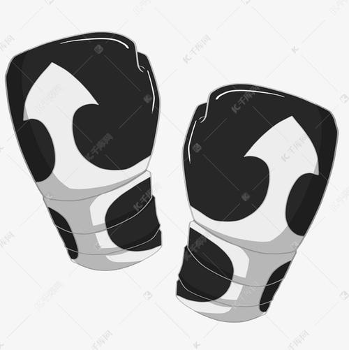 黑白拳击手套插画