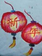 幼儿新年灯笼儿童画画图片